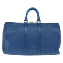 LOUIS VUITTON Epi Keepall 45 Boston Bag Blue M42975 LV Auth BA7237-2