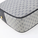 GUCCI Micro GG Canvas Shoulder Bag PVC Leather Navy Gold Auth BA7238-17