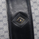 GUCCI Micro GG Canvas Shoulder Bag PVC Leather Navy Gold Auth BA7238-18