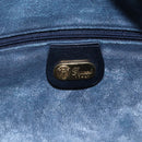 GUCCI Micro GG Canvas Shoulder Bag PVC Leather Navy Gold Auth BA7238-19