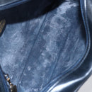 GUCCI Micro GG Canvas Shoulder Bag PVC Leather Navy Gold Auth BA7238-10