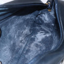 GUCCI Micro GG Canvas Shoulder Bag PVC Leather Navy Gold Auth BA7238-20