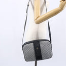 GUCCI Micro GG Canvas Shoulder Bag PVC Leather Navy Gold Auth BA7238-22