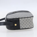 GUCCI Micro GG Canvas Shoulder Bag PVC Leather Navy Gold Auth BA7238-3