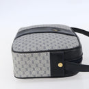 GUCCI Micro GG Canvas Shoulder Bag PVC Leather Navy Gold Auth BA7238-4