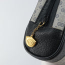 GUCCI Micro GG Canvas Clutch Bag PVC Leather Navy Gold 014 89 0094 Auth BA7239-8