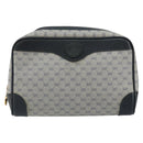 GUCCI Micro GG Canvas Clutch Bag PVC Leather Navy Gold 014 89 0094 Auth BA7239-13