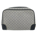 GUCCI Micro GG Canvas Clutch Bag PVC Leather Navy Gold 014 89 0094 Auth BA7239-2