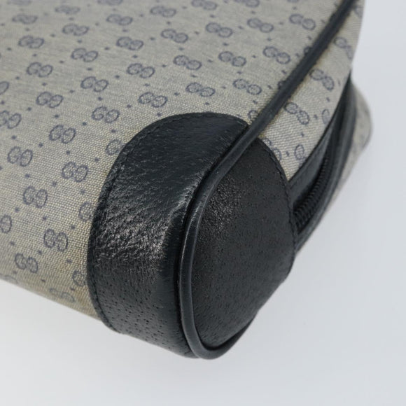 GUCCI Micro GG Canvas Clutch Bag PVC Leather Navy Gold 014 89 0094 Auth BA7239