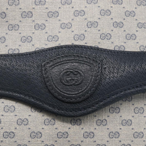 GUCCI Micro GG Canvas Bag PVC Leather Navy Gold 004 161 0670 Auth BA7240