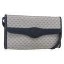 GUCCI Micro GG Canvas Bag PVC Leather Navy Gold 004 161 0670 Auth BA7240-1