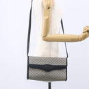 GUCCI Micro GG Canvas Bag PVC Leather Navy Gold 004 161 0670 Auth BA7240-24