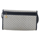 GUCCI Micro GG Canvas Bag PVC Leather Navy Gold 004 161 0670 Auth BA7240-2