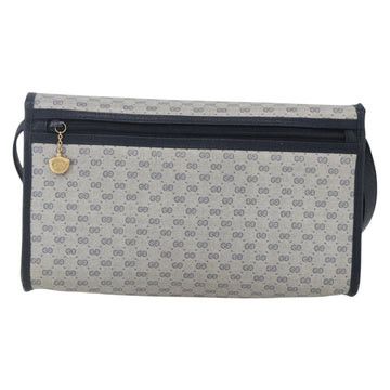 GUCCI Micro GG Canvas Bag PVC Leather Navy Gold 004 161 0670 Auth BA7240 - 0