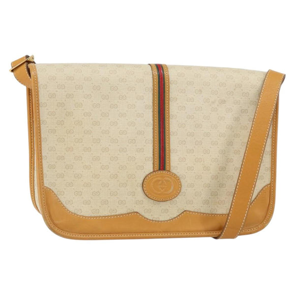 GUCCI Micro GG Supreme Web Sherry Line Bag PVC Beige 001 104 0551 Auth BA7241