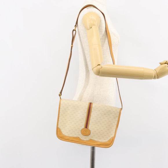 GUCCI Micro GG Supreme Web Sherry Line Bag PVC Beige 001 104 0551 Auth BA7241