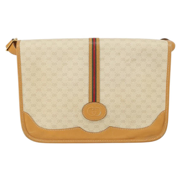GUCCI Micro GG Supreme Web Sherry Line Bag PVC Beige 001 104 0551 Auth BA7241