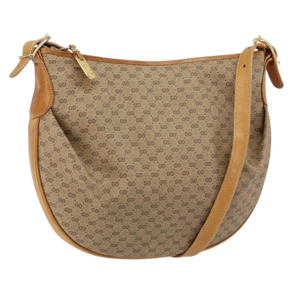 GUCCI Micro GG Supreme Shoulder Bag PVC Beige Gold 001 256 1324 Auth BA7242