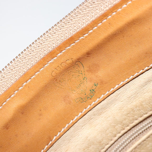 GUCCI Micro GG Supreme Shoulder Bag PVC Beige Gold 001 256 1324 Auth BA7242