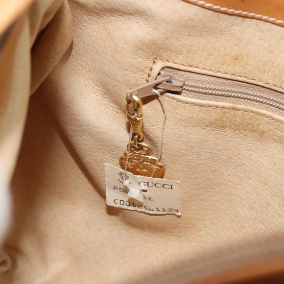 GUCCI Micro GG Supreme Shoulder Bag PVC Beige Gold 001 256 1324 Auth BA7242