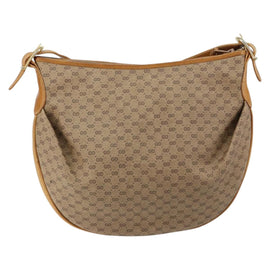 GUCCI Micro GG Supreme Shoulder Bag PVC Beige Gold 001 256 1324 Auth BA7242 - 0