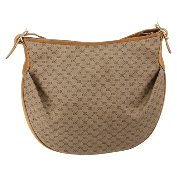 GUCCI Micro GG Supreme Shoulder Bag PVC Beige Gold 001 256 1324 Auth BA7242