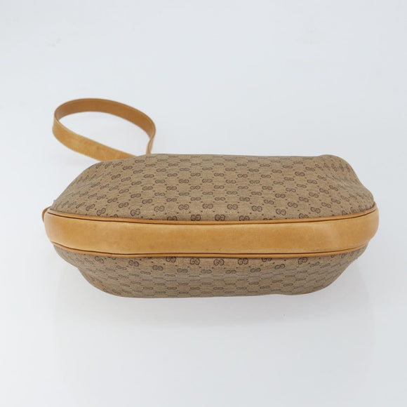 GUCCI Micro GG Supreme Shoulder Bag PVC Beige Gold 001 256 1324 Auth BA7242