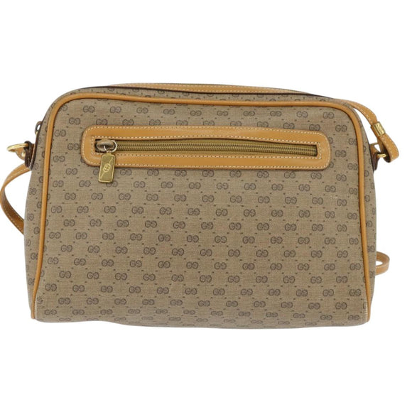 GUCCI Micro GG Supreme Shoulder Bag PVC Beige Gold 007 39 0014 Auth BA7243