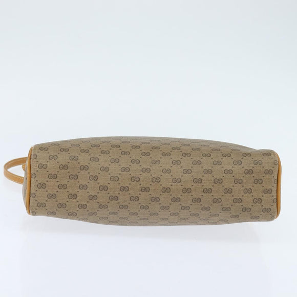 GUCCI Micro GG Supreme Shoulder Bag PVC Beige Gold 007 39 0014 Auth BA7243