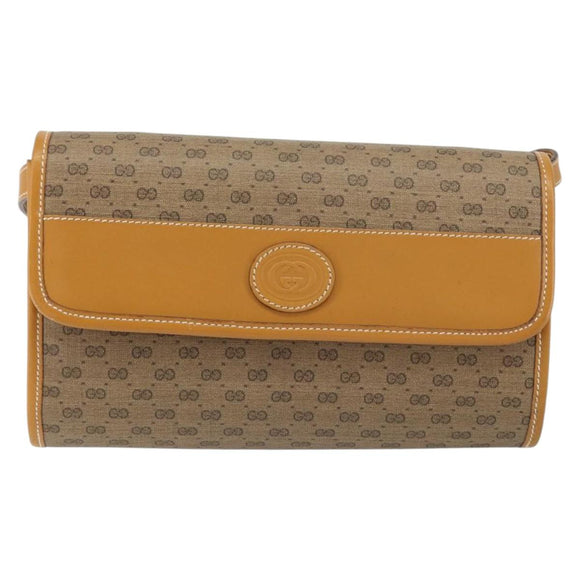 GUCCI Micro GG Supreme Shoulder Bag PVC Beige Gold 004 89 0265 Auth BA7244