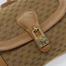 GUCCI Micro GG Supreme Shoulder Bag PVC Beige Gold Auth BA7245-18
