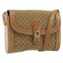 GUCCI Micro GG Supreme Shoulder Bag PVC Beige Gold Auth BA7245-1