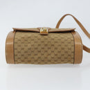 GUCCI Micro GG Supreme Shoulder Bag PVC Beige Gold Auth BA7245-5