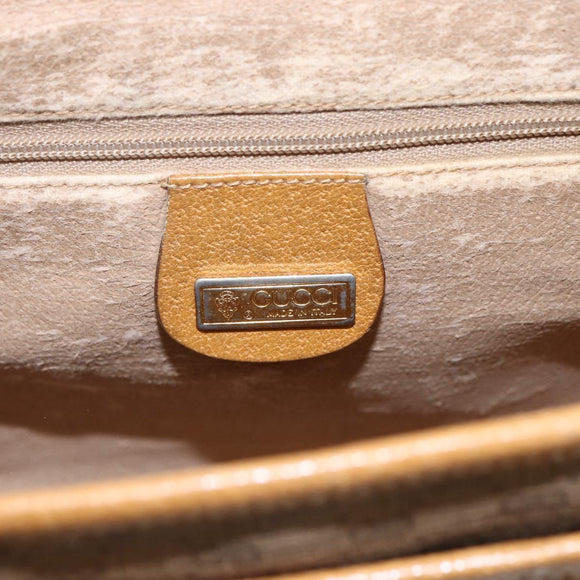 GUCCI Micro GG Supreme Shoulder Bag PVC Beige Gold Auth BA7246