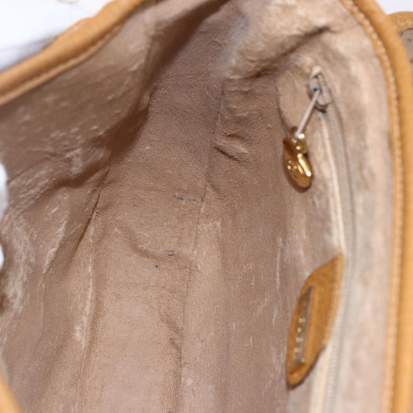 GUCCI Micro GG Supreme Shoulder Bag PVC Beige Gold Auth BA7246