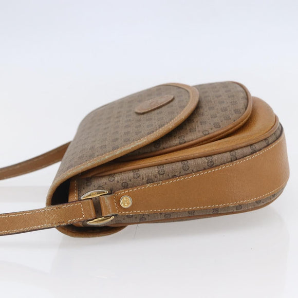 GUCCI Micro GG Supreme Shoulder Bag PVC Beige Gold Auth BA7246