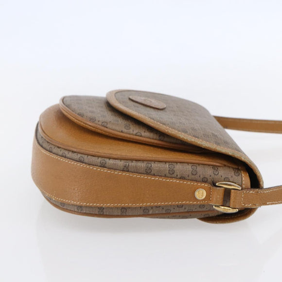 GUCCI Micro GG Supreme Shoulder Bag PVC Beige Gold Auth BA7246