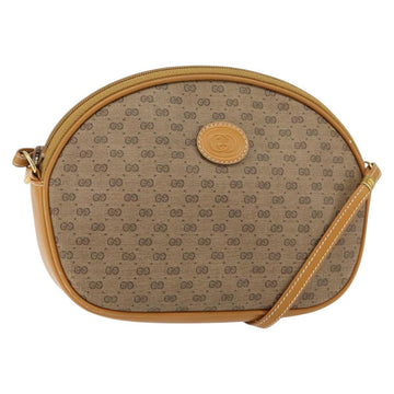 GUCCI Micro GG Supreme Bag PVC Leather Brown Gold 007 084 0094 Auth BA7247