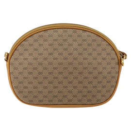 GUCCI Micro GG Supreme Bag PVC Leather Brown Gold 007 084 0094 Auth BA7247 - 0