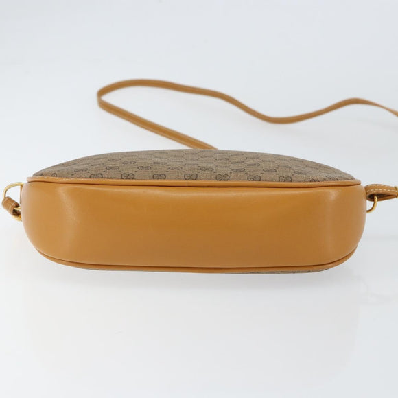 GUCCI Micro GG Supreme Bag PVC Leather Brown Gold 007 084 0094 Auth BA7247