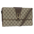 GUCCI GG Supreme Shoulder Bag PVC Beige Gold Auth BA7249-1