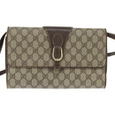 GUCCI GG Supreme Shoulder Bag PVC Beige Gold Auth BA7249-13