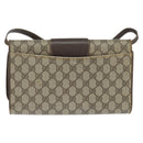 GUCCI GG Supreme Shoulder Bag PVC Beige Gold Auth BA7249-2