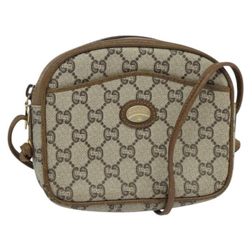 GUCCI GG Plus Supreme Shoulder Bag PVC Beige Auth BA725
