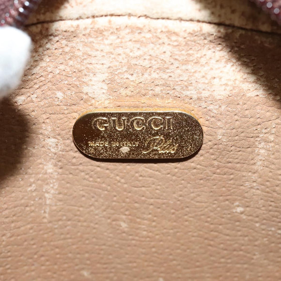 GUCCI GG Plus Supreme Shoulder Bag PVC Beige Auth BA725