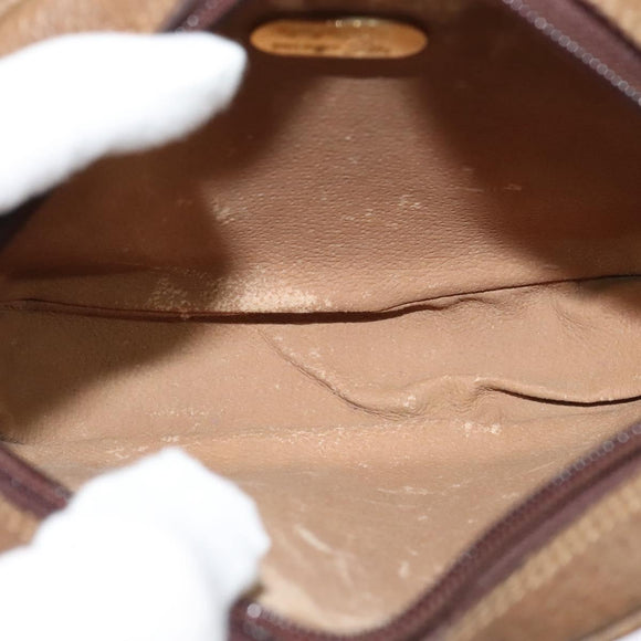 GUCCI GG Plus Supreme Shoulder Bag PVC Beige Auth BA725