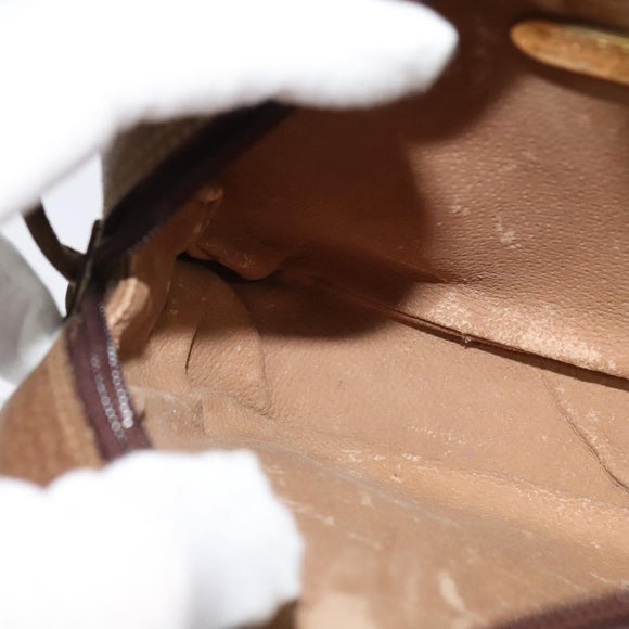 GUCCI GG Plus Supreme Shoulder Bag PVC Beige Auth BA725