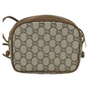 GUCCI GG Plus Supreme Shoulder Bag PVC Beige Auth BA725-2