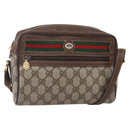 GUCCI GG Supreme Web Sherry Line Bag PVC Beige Gold 56 02 087 Auth BA7251-1