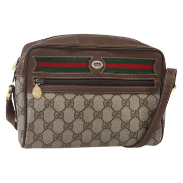 GUCCI GG Supreme Web Sherry Line Bag PVC Beige Gold 56 02 087 Auth BA7251